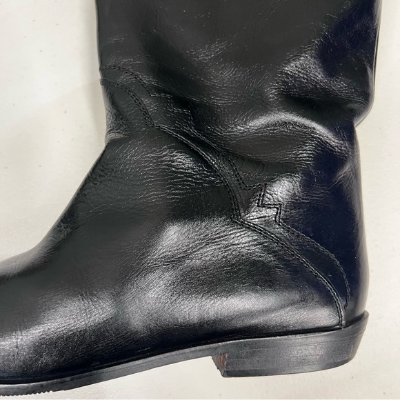 Vaneli Black Leather Western Pull On Knee High Boots Size 8.5 - Picture 8 of 14